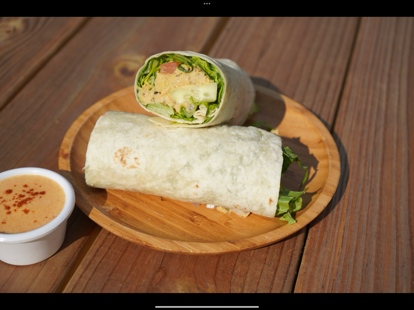 Chickpea toona wrap with roasted potatoes